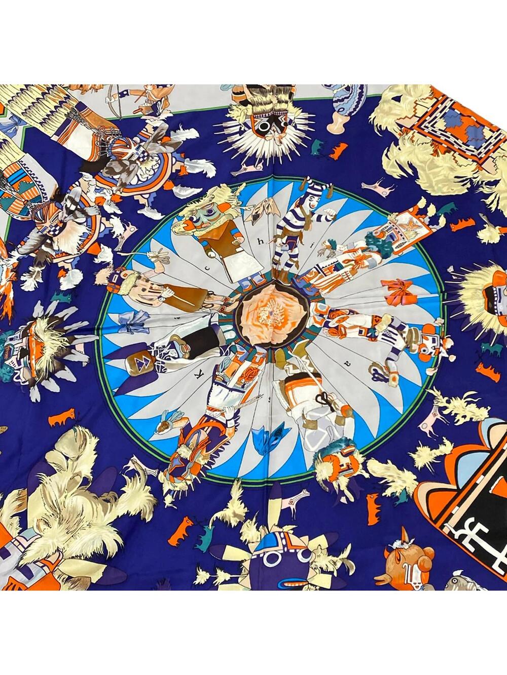 Hermes Carre Blue Navy Multi Scarf #368670H93B